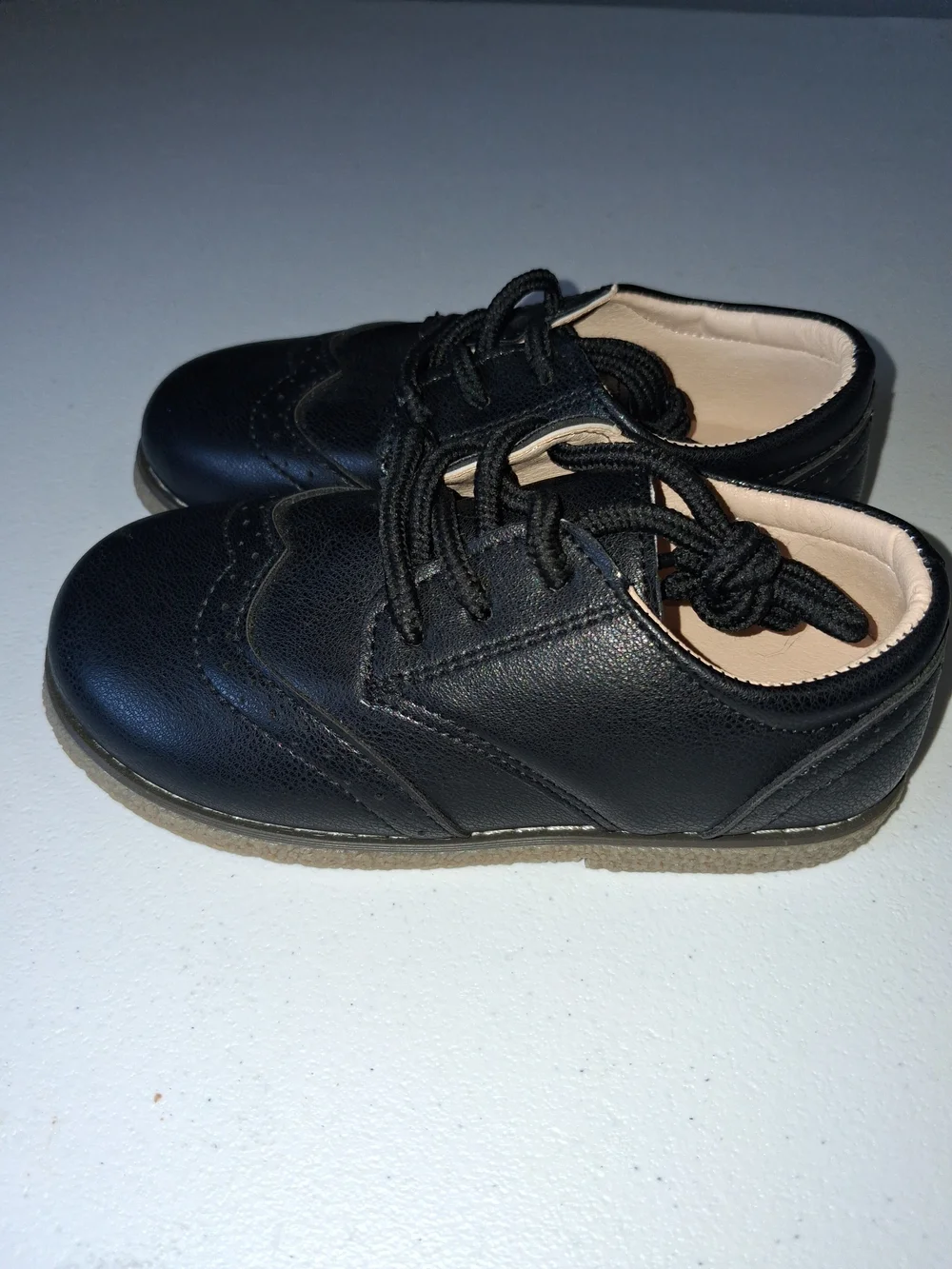 Black Kids Lace-Up Dress Shoes